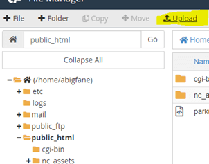 How to upload on CPanel